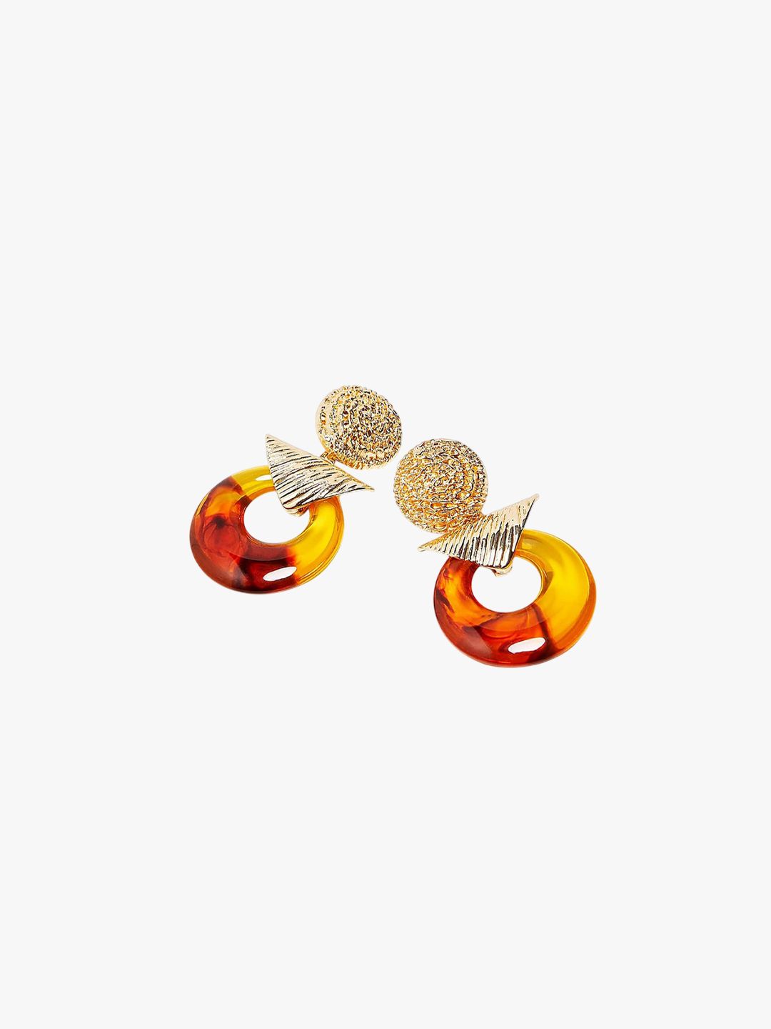 Gold-Plated Circular Drop Earrings