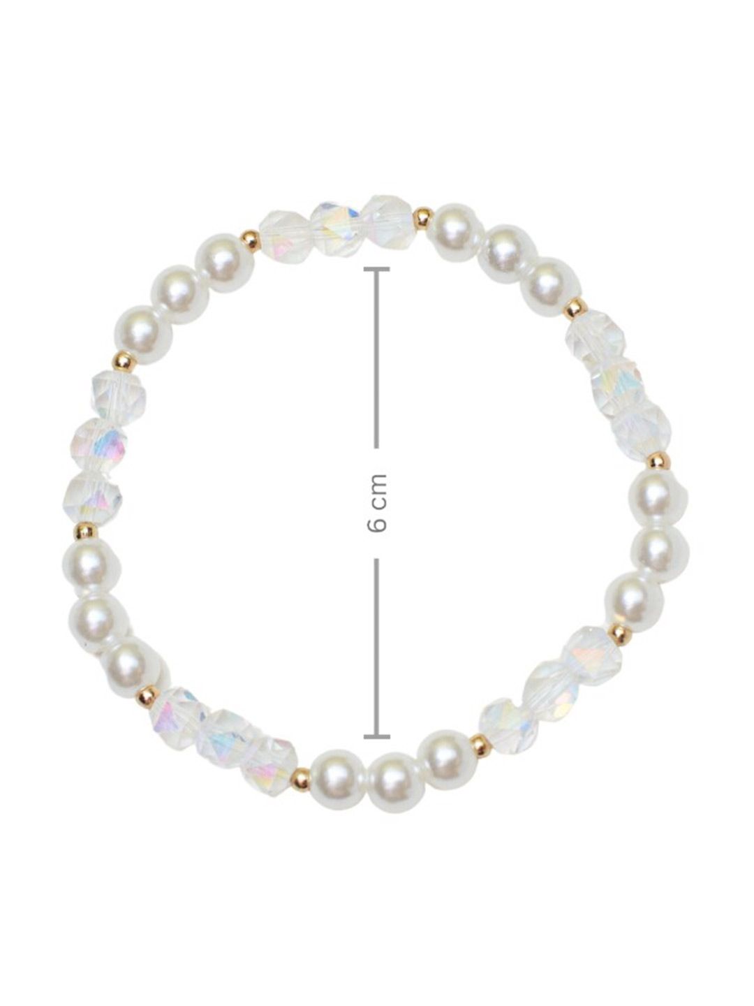 SALTY Crystals & Pearl Beaded Elasticated Bracelet