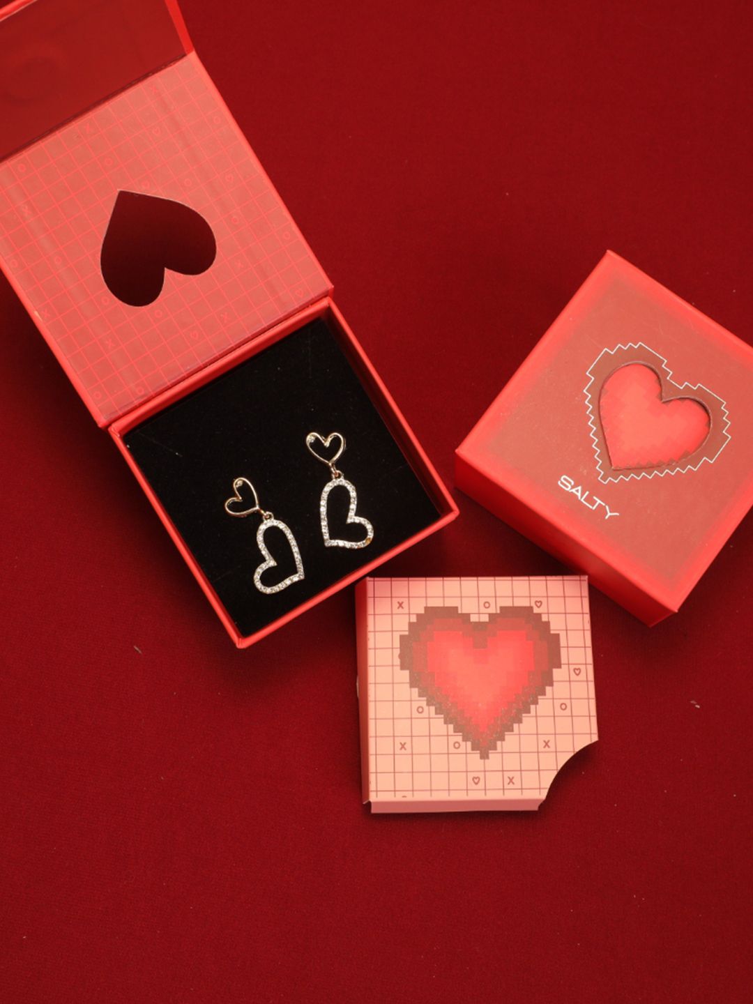 SALTY Valentines Day Charming Heart Shaped Drop Earrings