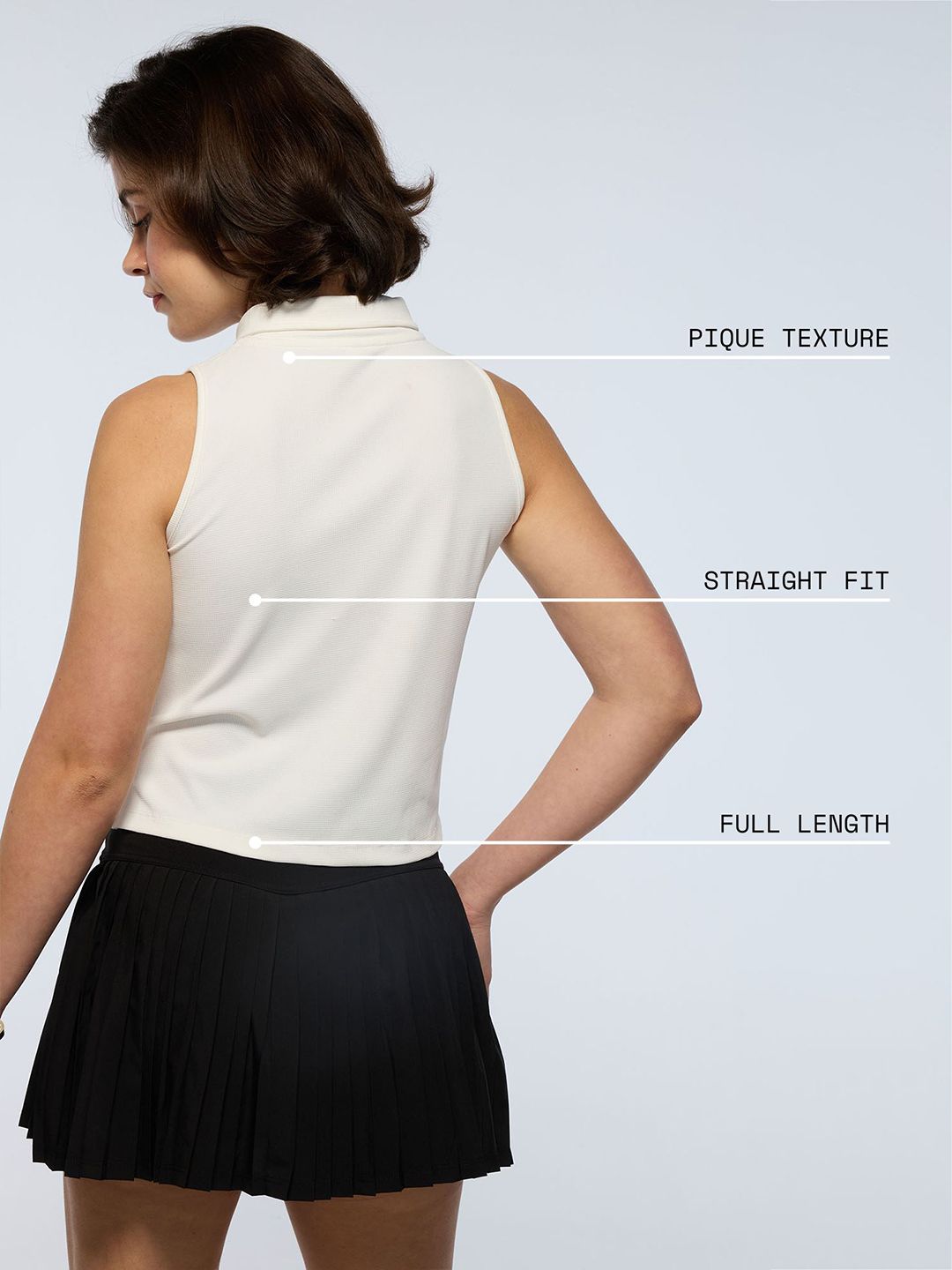 White Techpique Sleeveless Polo