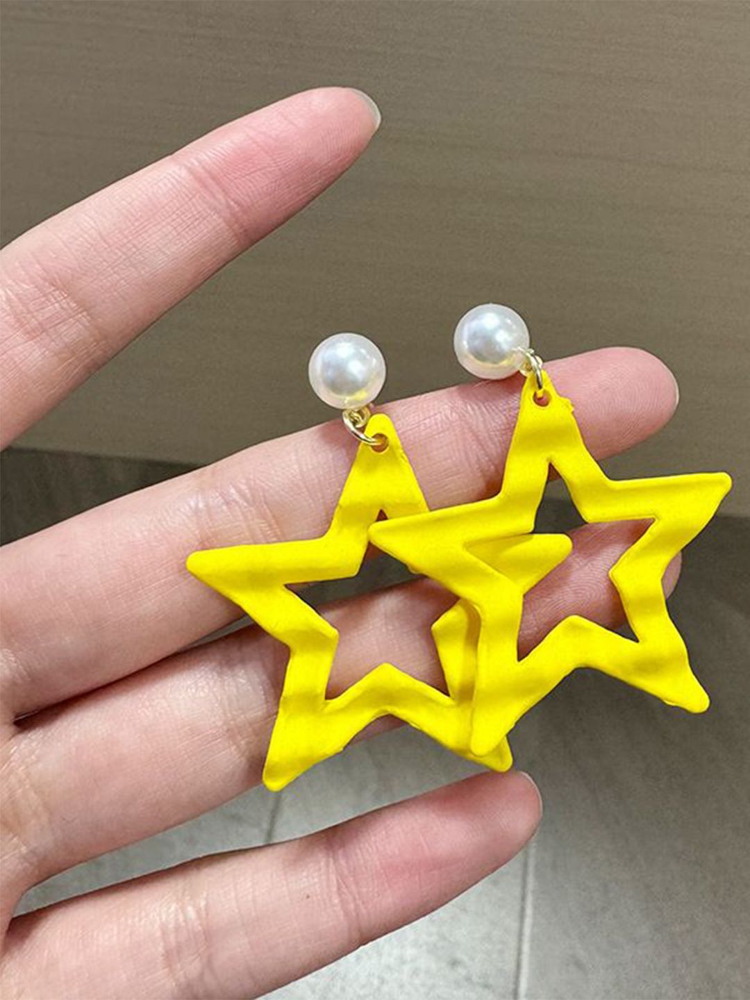 Star Shaped Drop Earrings