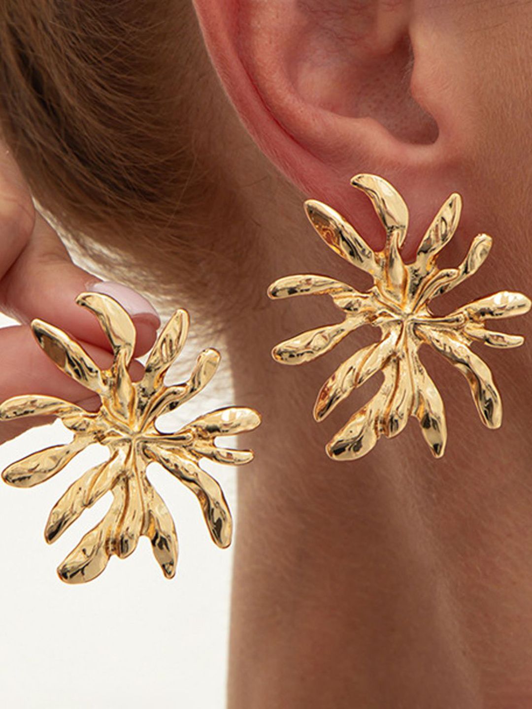 Gold-Plated Contemporary Shaped Studs