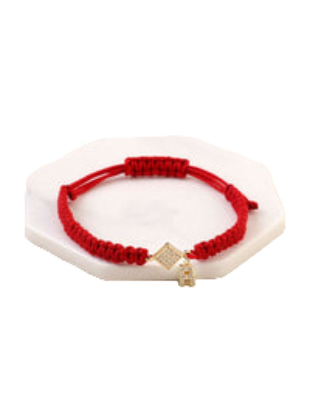 SALTY Stone Studded Thread R Initial Wraparound Bracelet