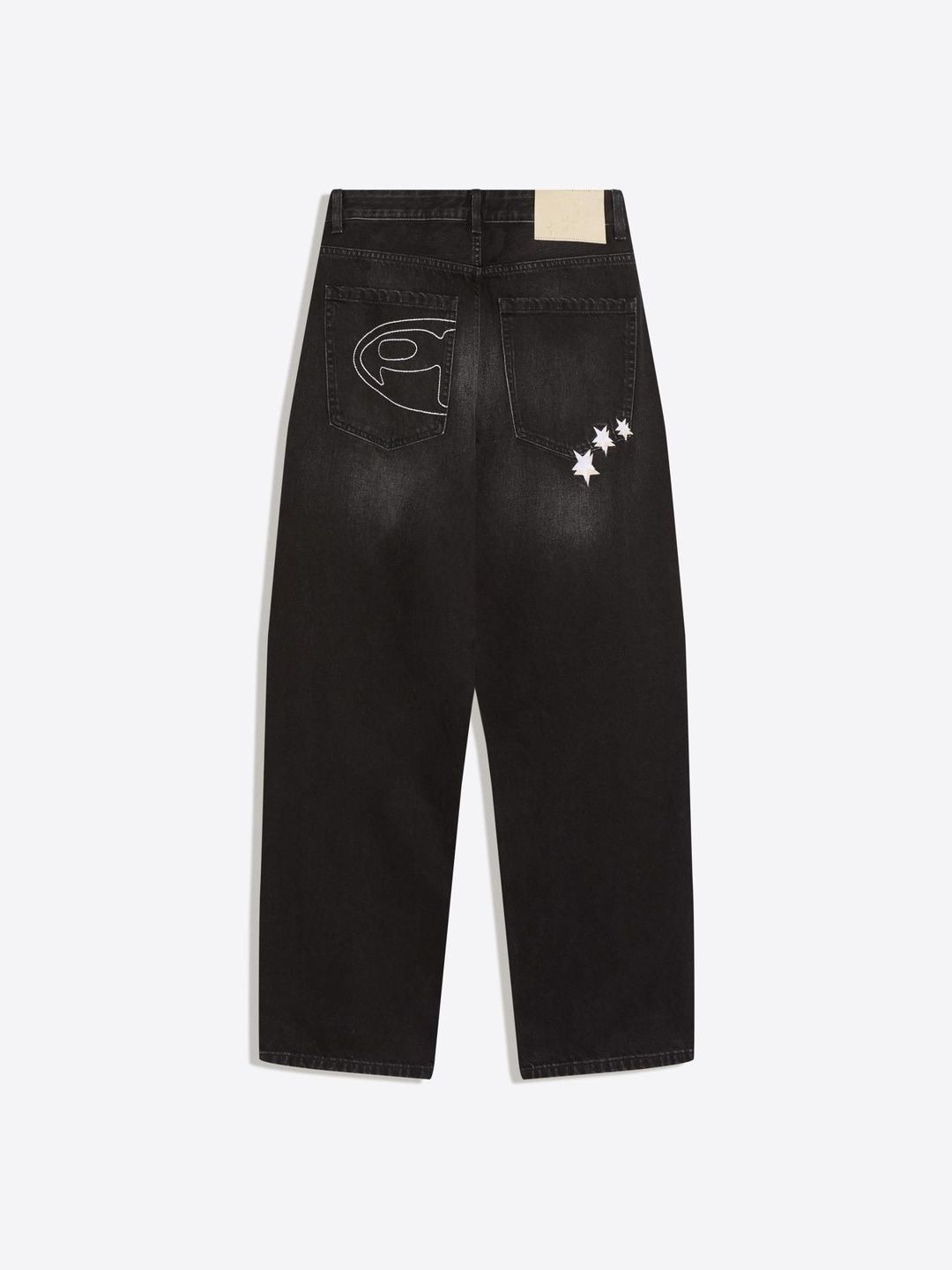 Men Embroidered barrel-leg jeans
