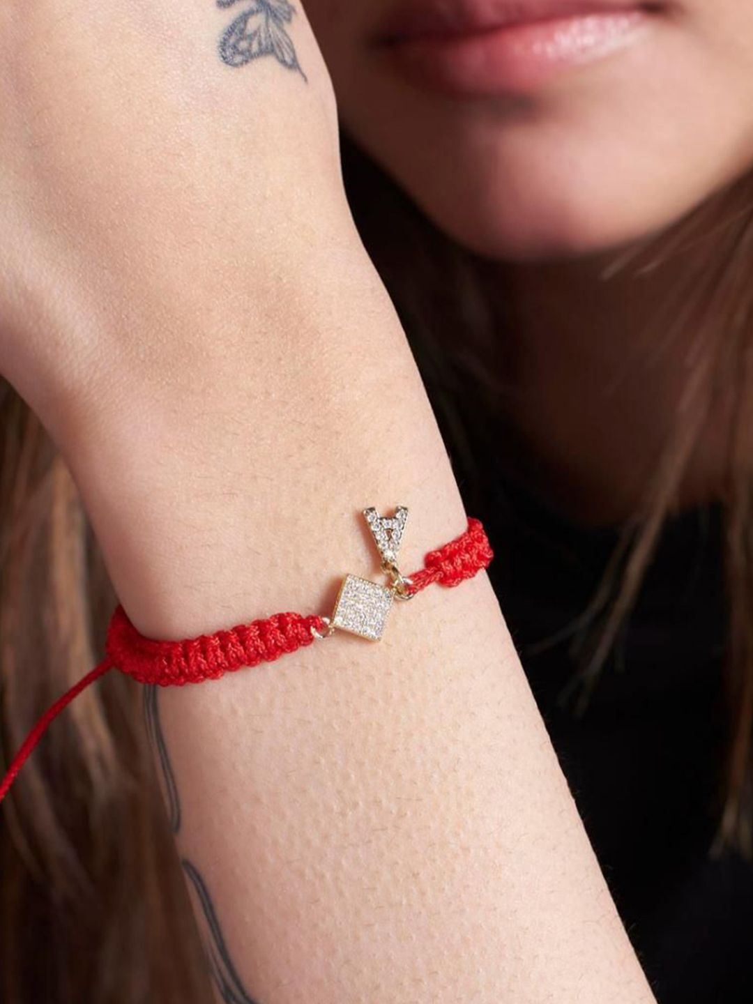 SALTY Women Artificial Stones Studded Stainless Steel Charm Bracelet