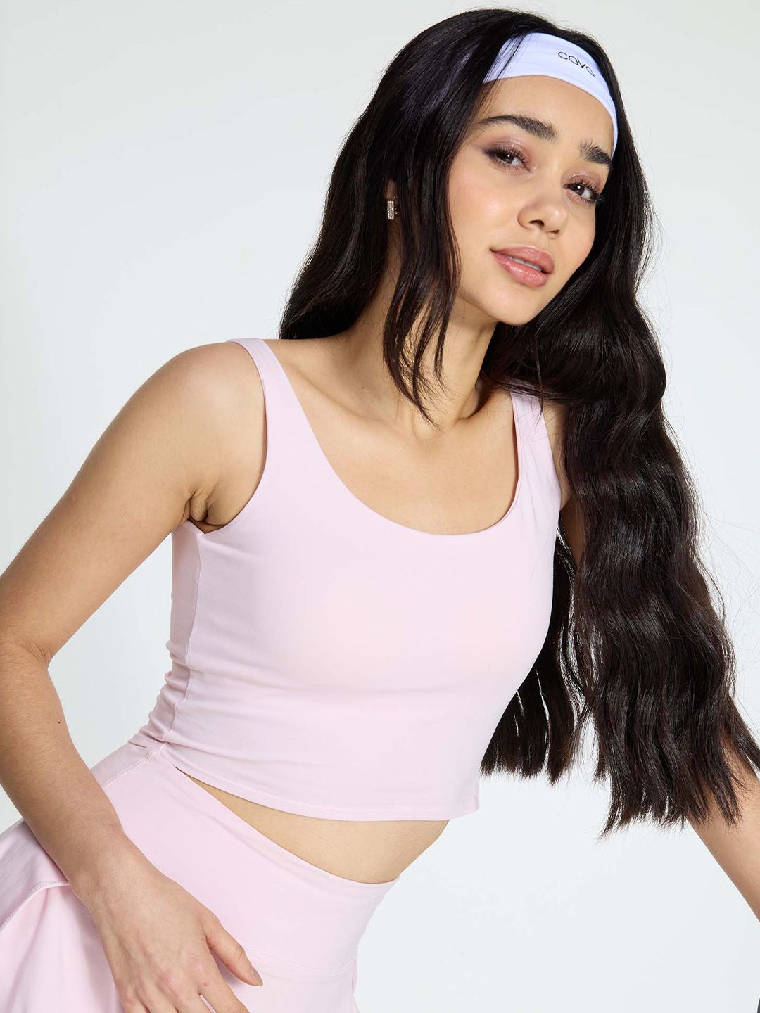 Women Pink Cotton Scoop Tank