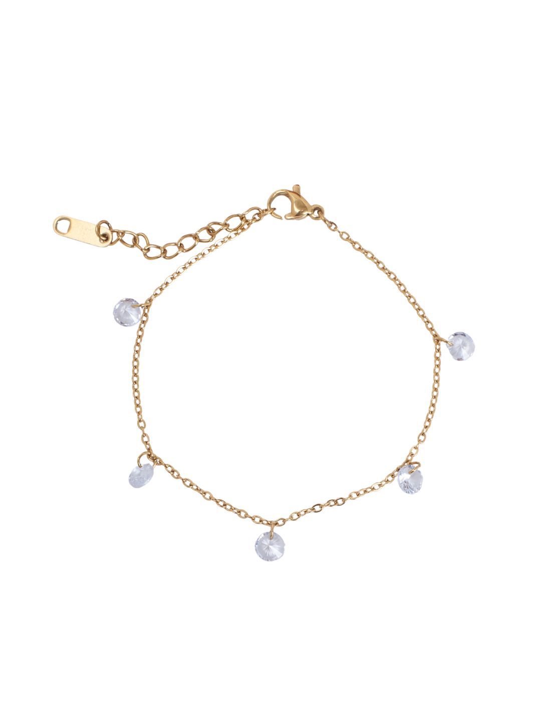 SALTY Stainless Steel Stone Studded Link Bracelet