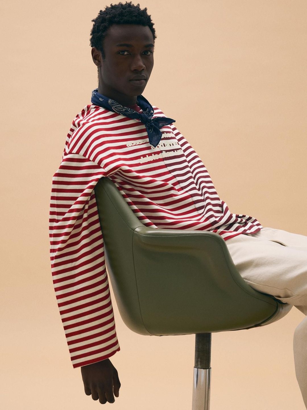 Striped print long sleeve T-shirt