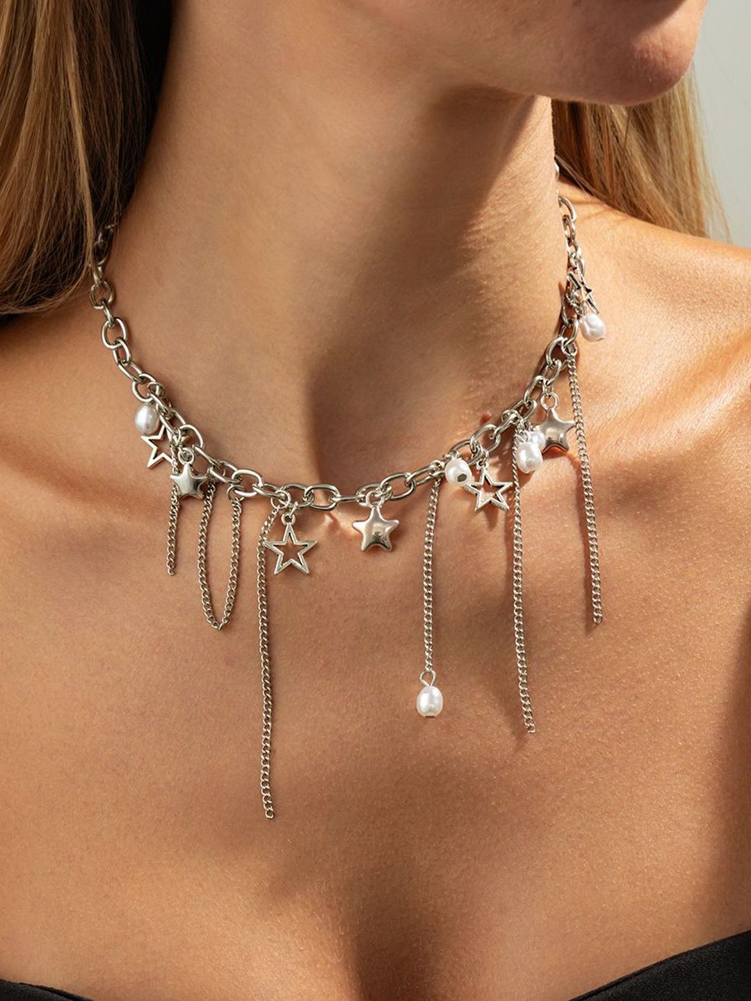 Silver-Plated Enamelled Necklace