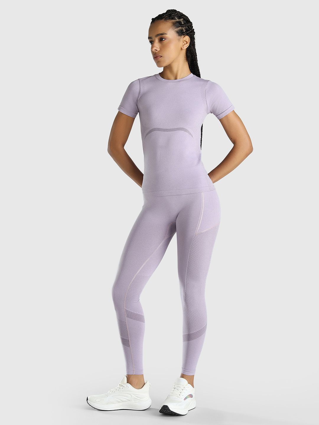 Women Seamless Ankle Length Gym Tights with Pockets