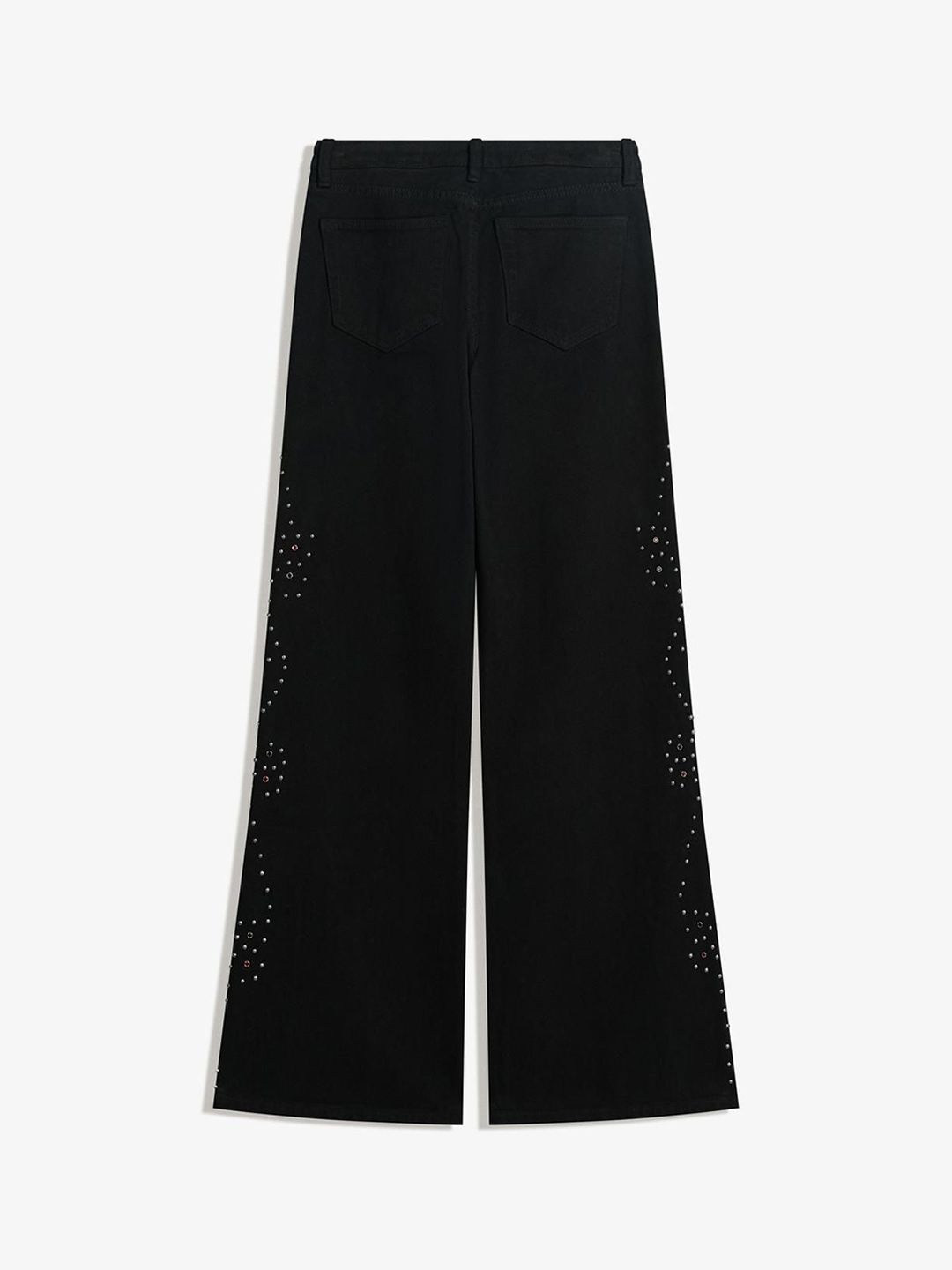 Women Wide Leg Embellished Low-Rise Jeans
