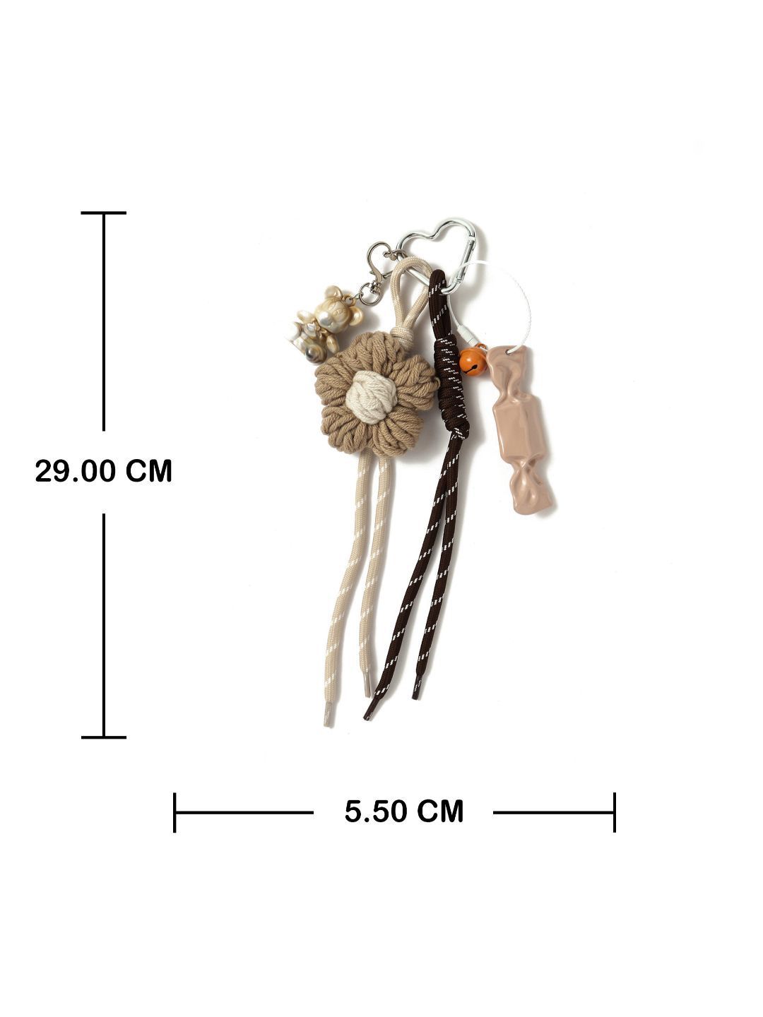 SALTY Brown & White Floral Croche & Puppy Duo Bag Charm