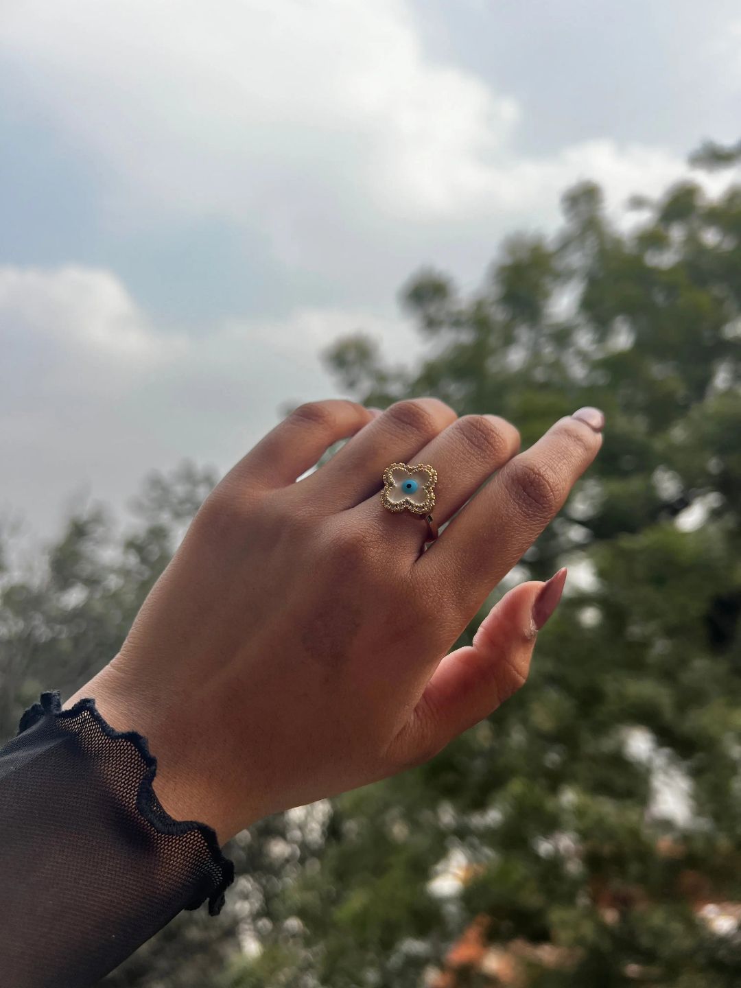 SALTY Pack of 2 Women Greek Evil Eye Ring