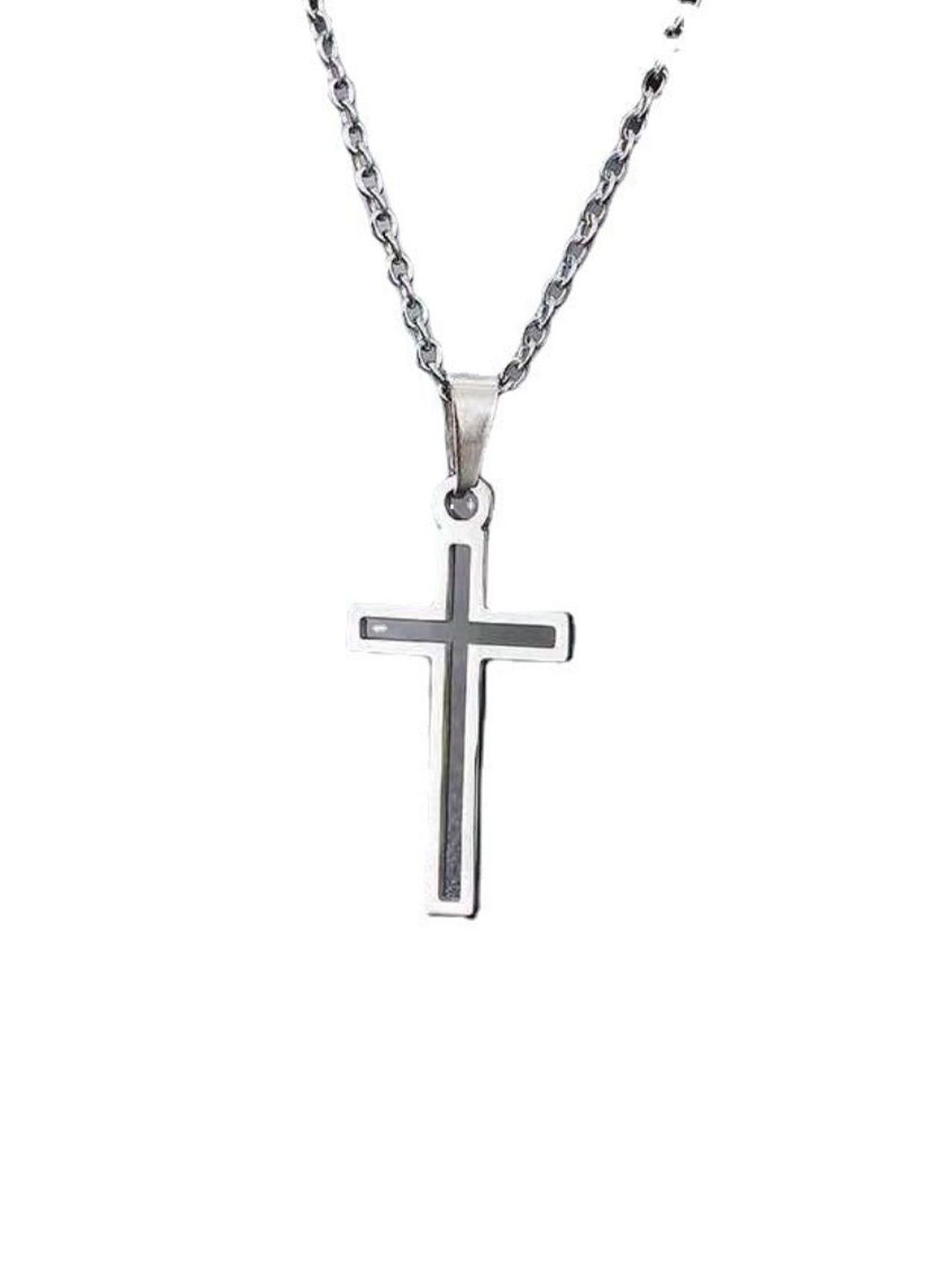 SALTY Set Of 2 Men Jesus Love & Cross Pendant Chain