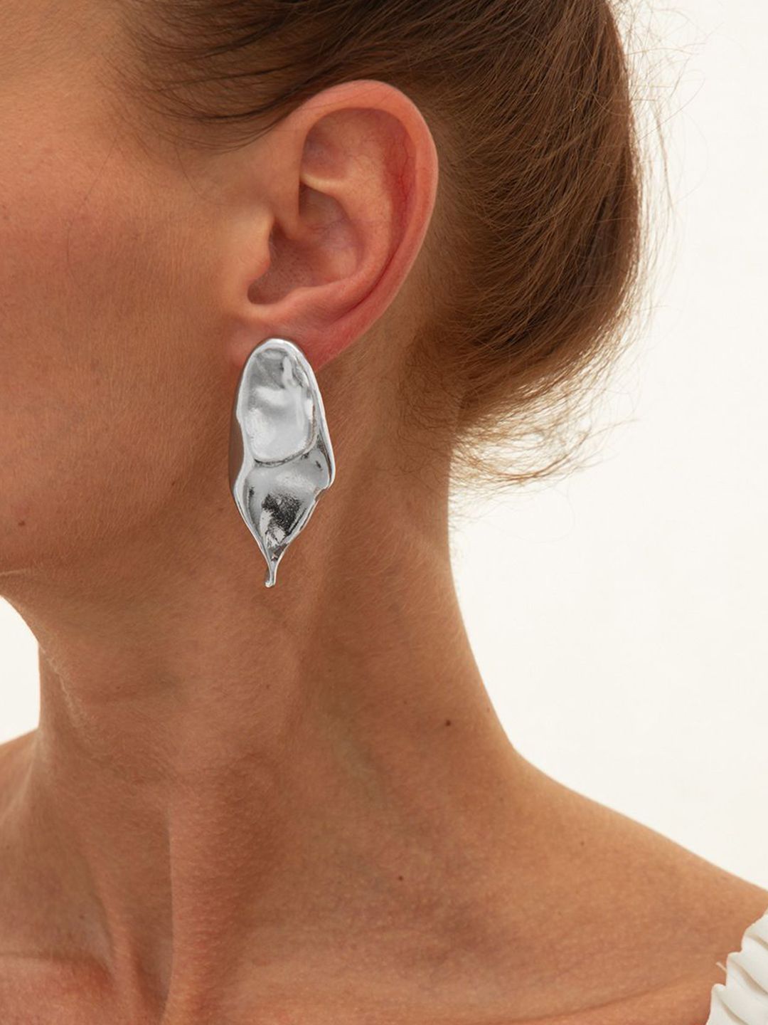 Silver-Plated Contemporary Shaped Studs