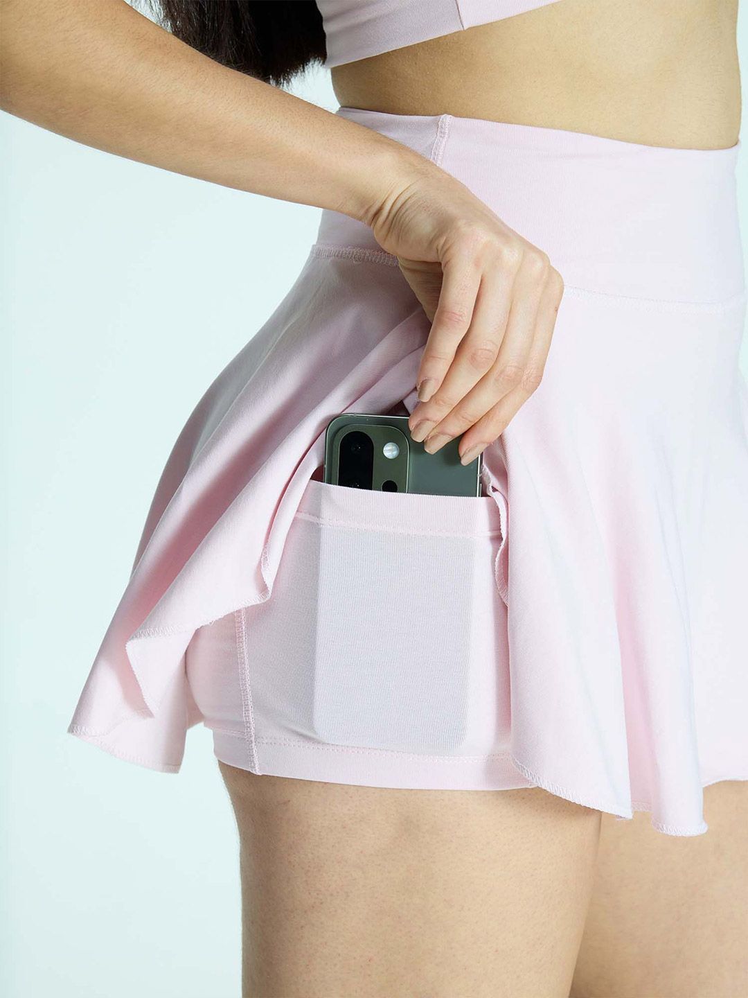Women Pink Cotton Twirl Skort