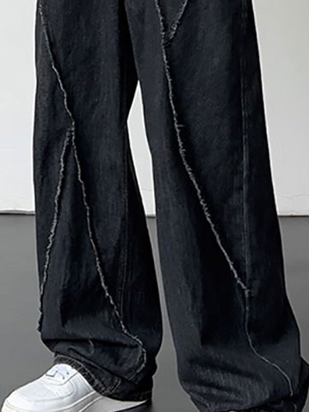 Men Wide Leg Mid-Rise Jeans