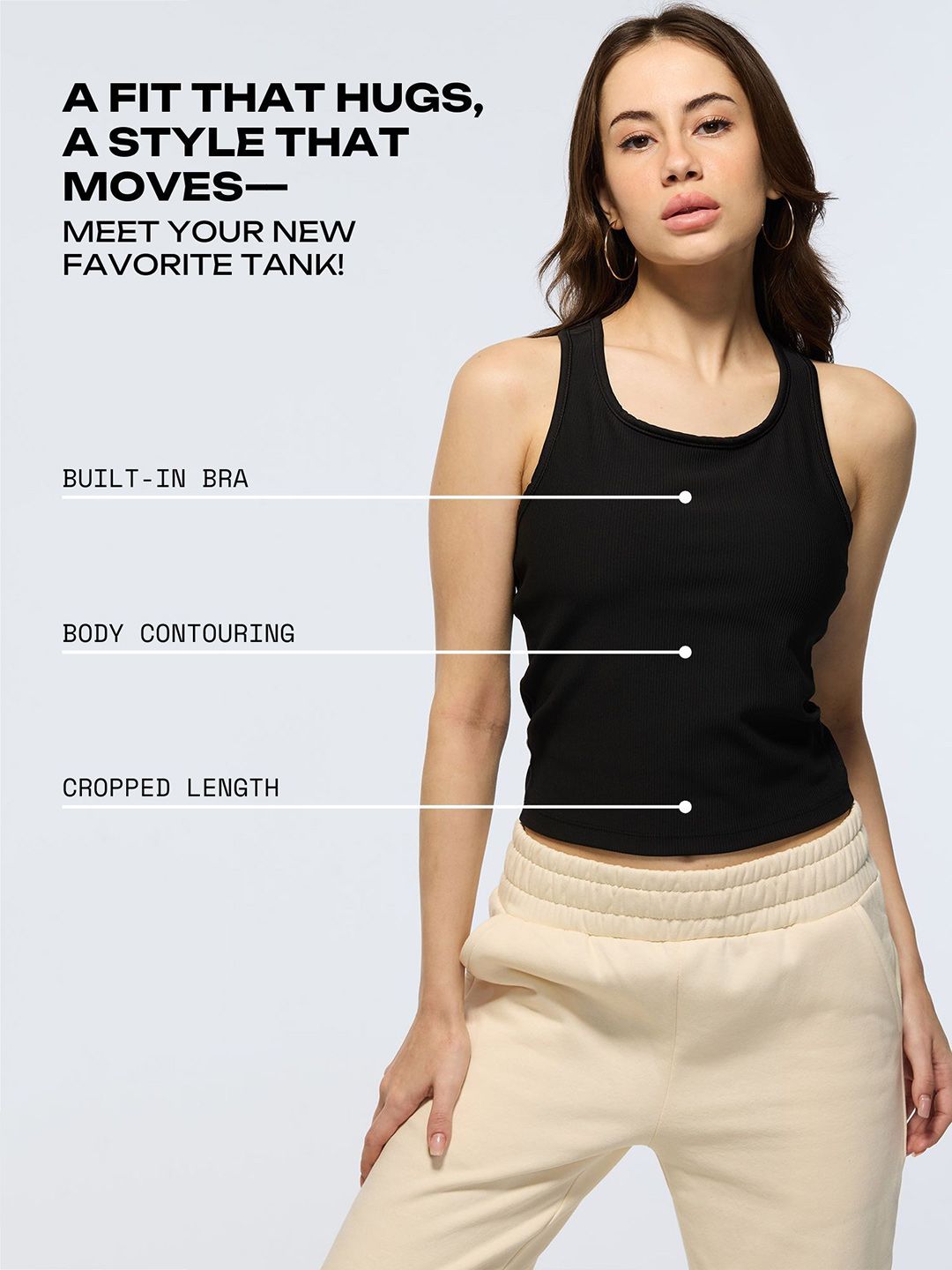 Black Crop Tank Us Later Top