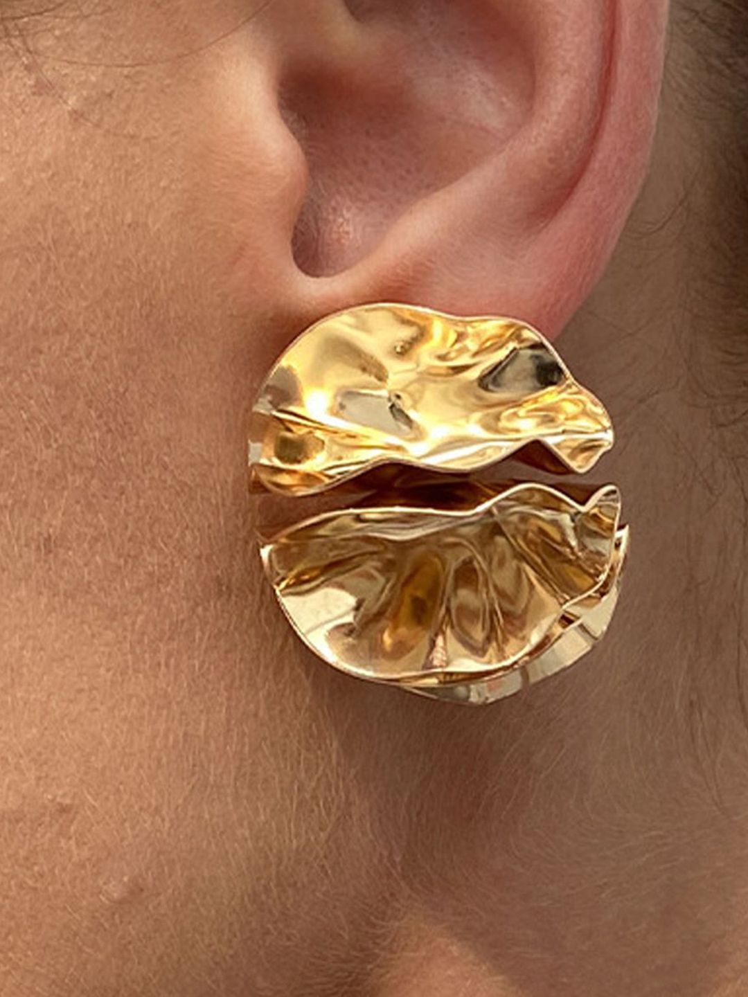 Gold-Plated Contemporary Studs