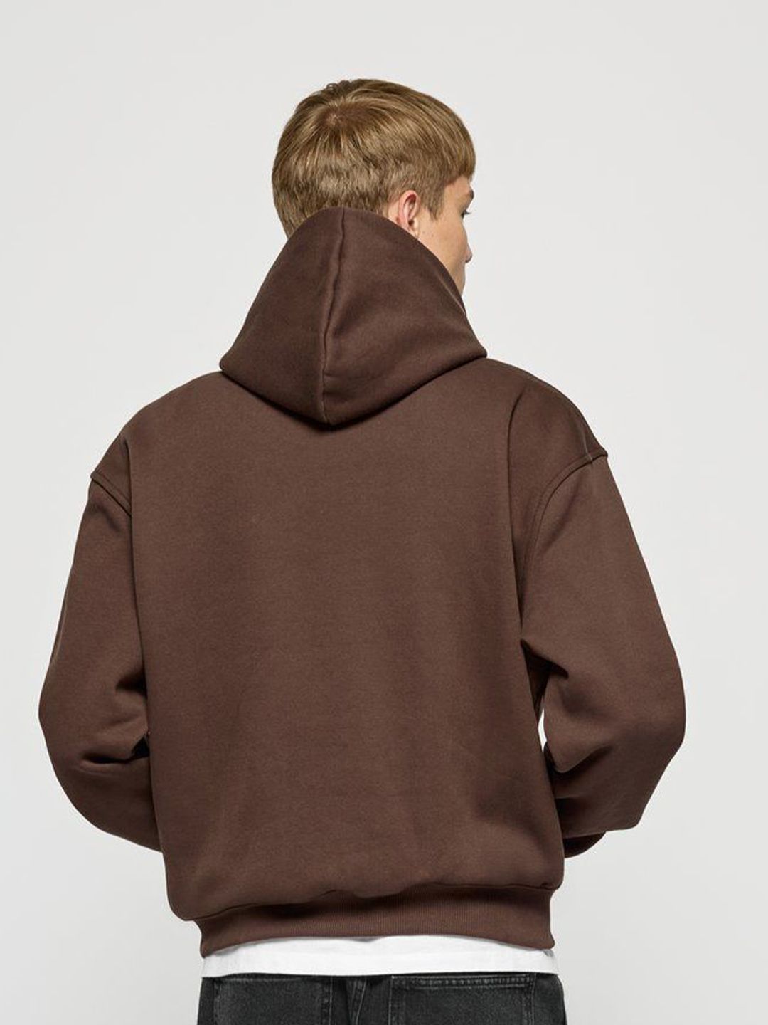 Men Cotton Solid Hooded Sweatshirt