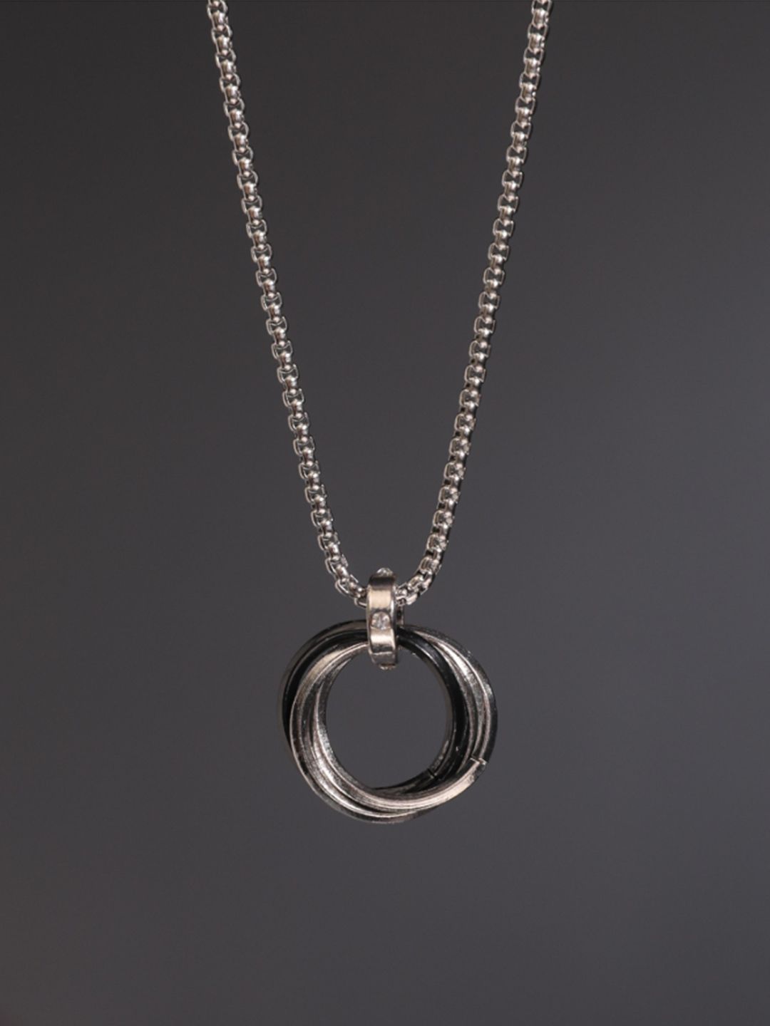 SALTY Multi Ring Stainless Steel Rocky Neck Chainfor Men