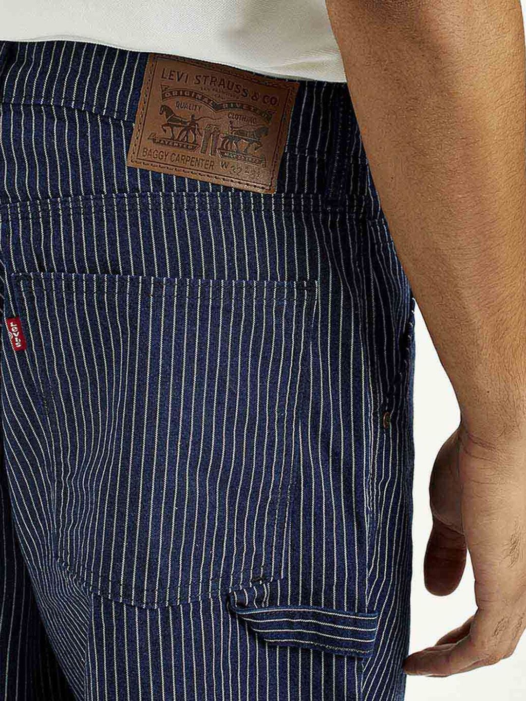 Men Striped Mid-Rise Baggy Fit Jeans