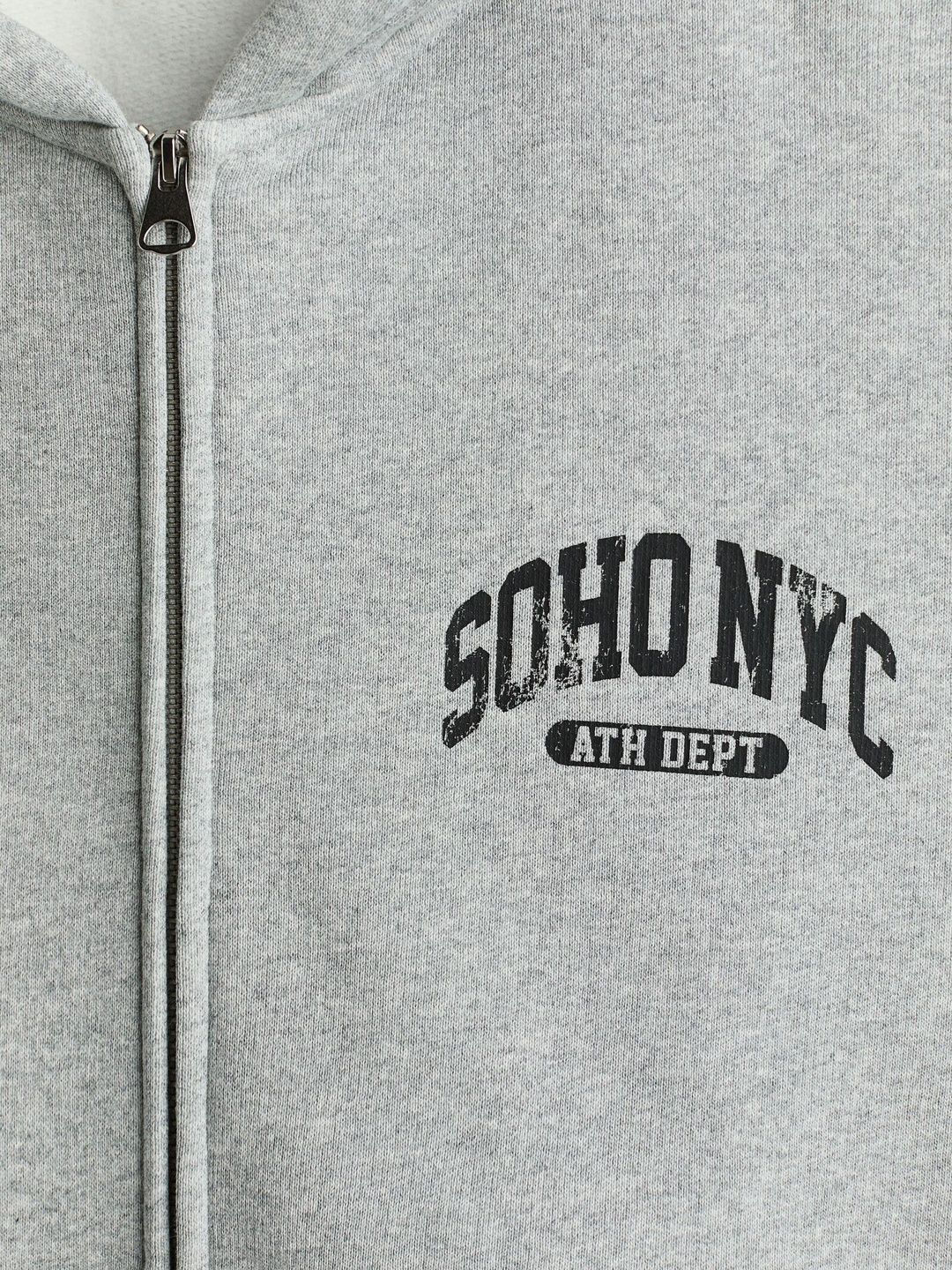 Oversized Fit Printed Zip-Through Hoodie
