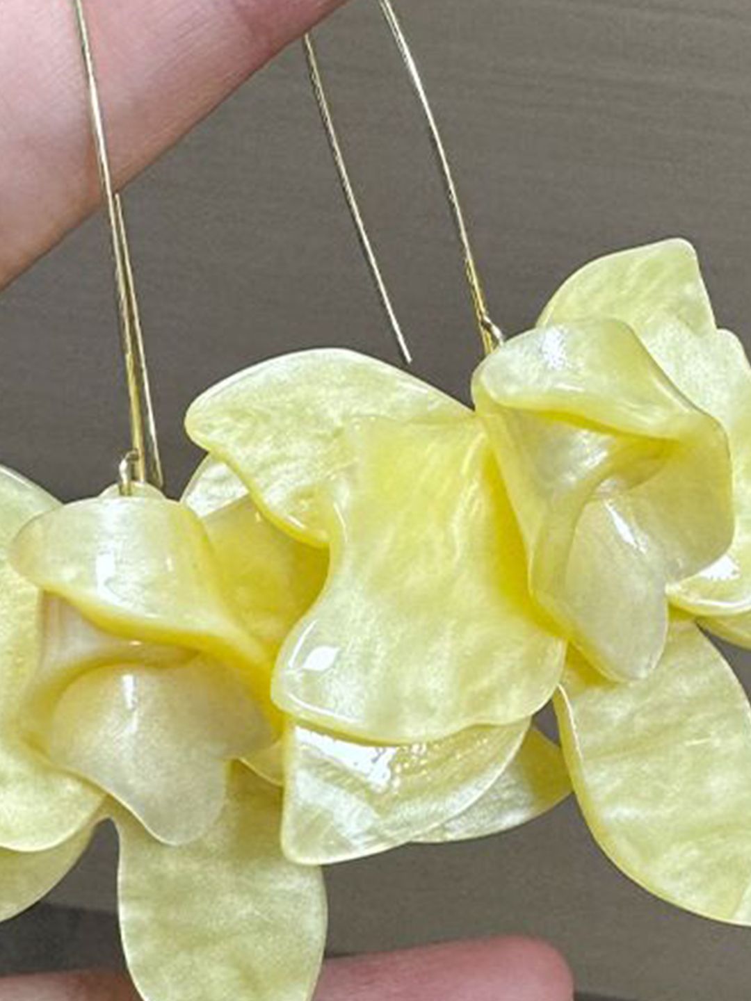 Gold Plated Floral Shaped Drop Earrings