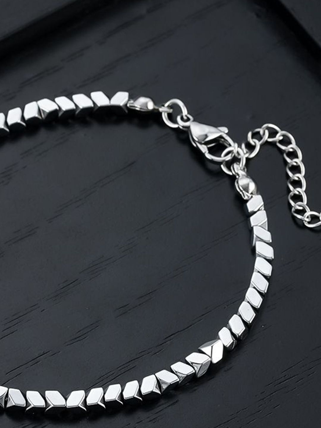 Men Silver-Plated Wraparound Bracelet