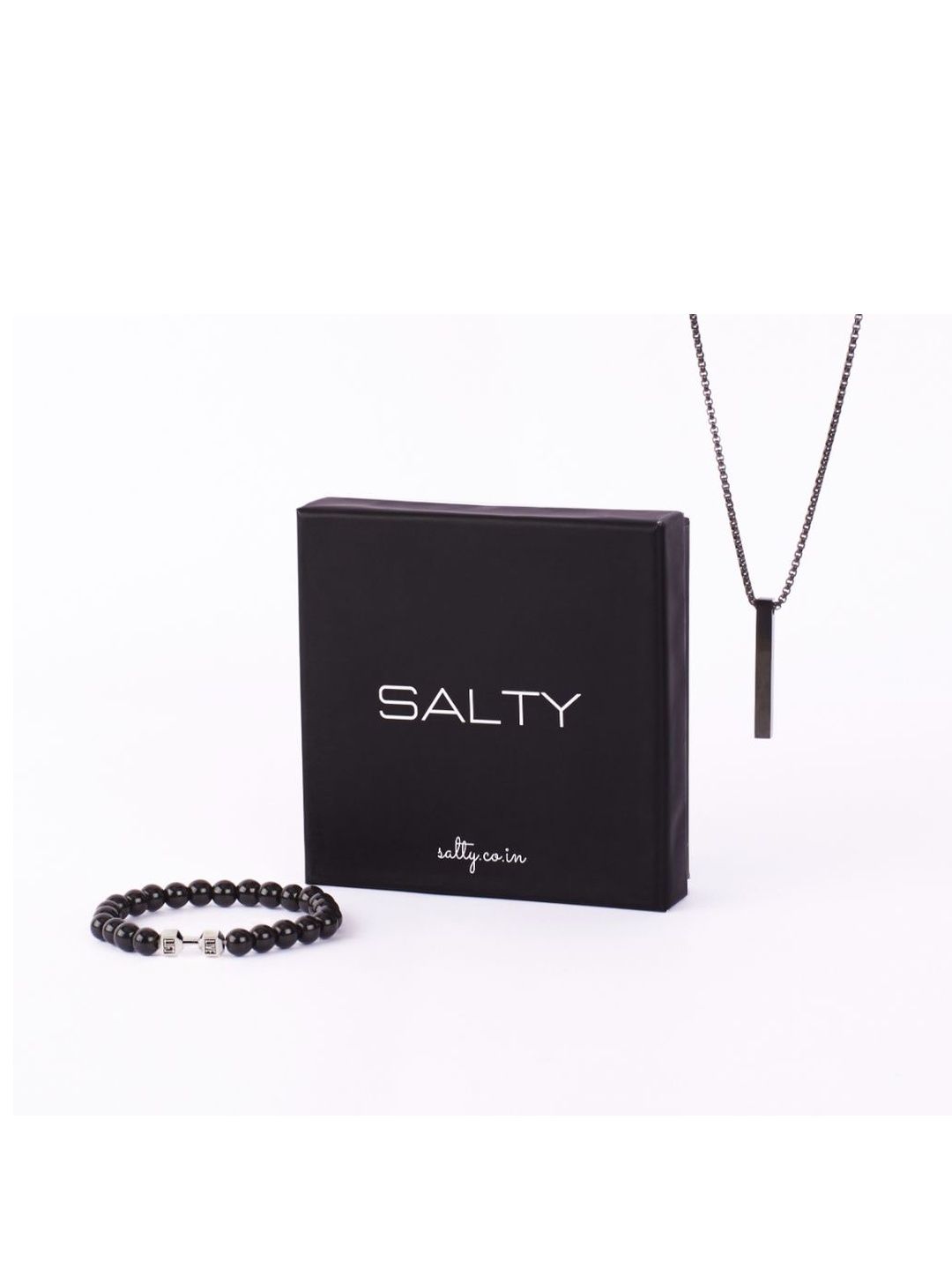 SALTY Collier Chain & Strength Beaded Stone Band Jewellery Set