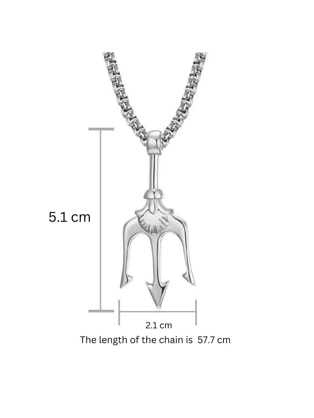 SALTY Pack of 2 Men Shivatrishul Silver Pendant