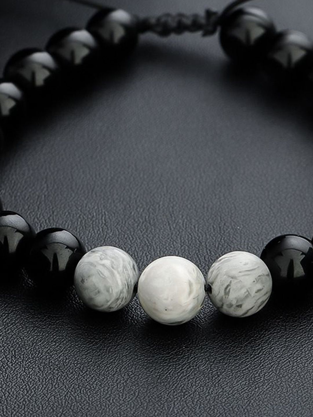 Men Artificial Beaded Wraparound Bracelet