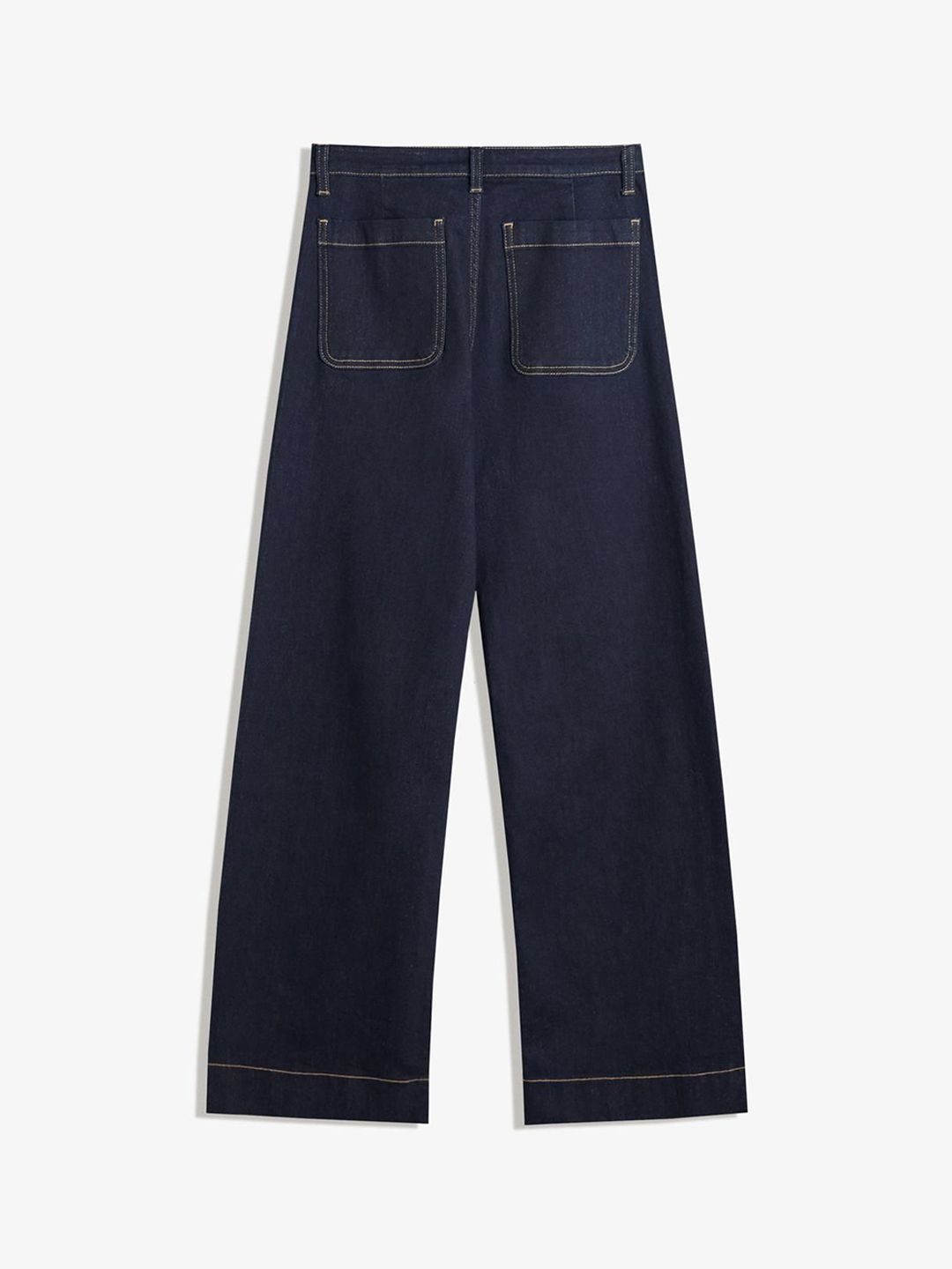 Seamless Wide-leg Jeans With Pockets