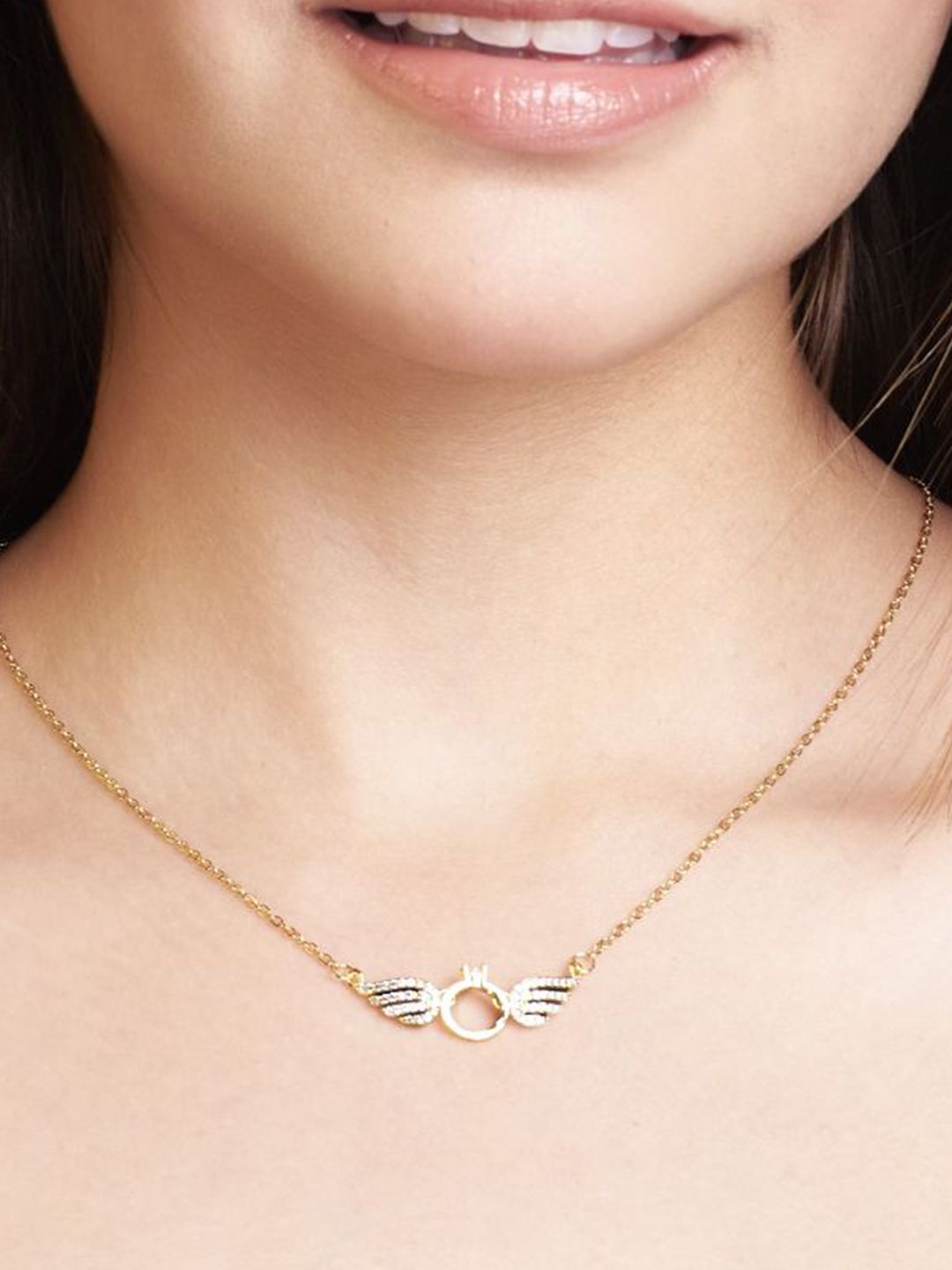 SALTY Pack of 2 Women Angel Wings Necklace - Gold