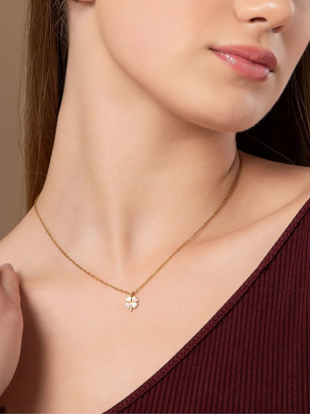 SALTY Stainless Steel Night Clover Detail Jewellery Set