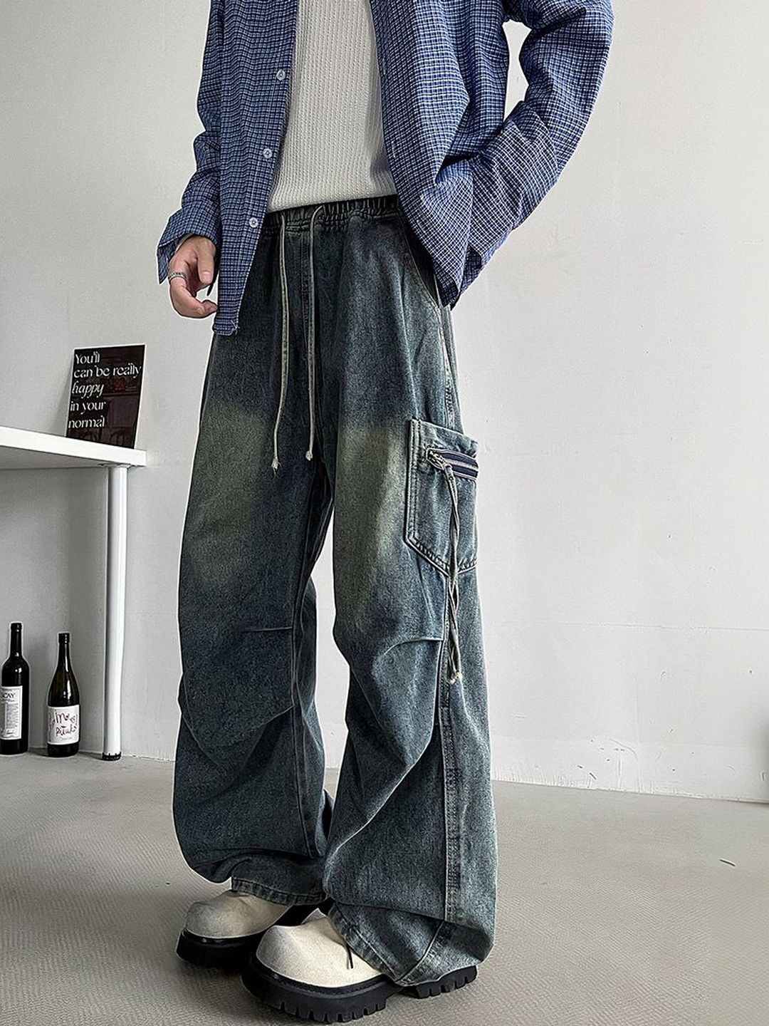Men Baggy Mid-Rise Jeans