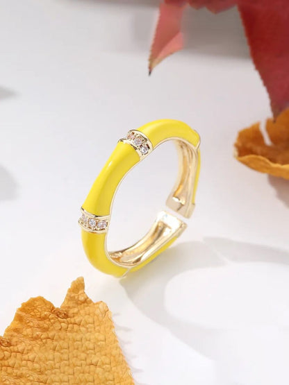 SALTY Stone-Studded Adjustable Finger Ring