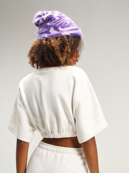 Arctic White Lounge Crop Top