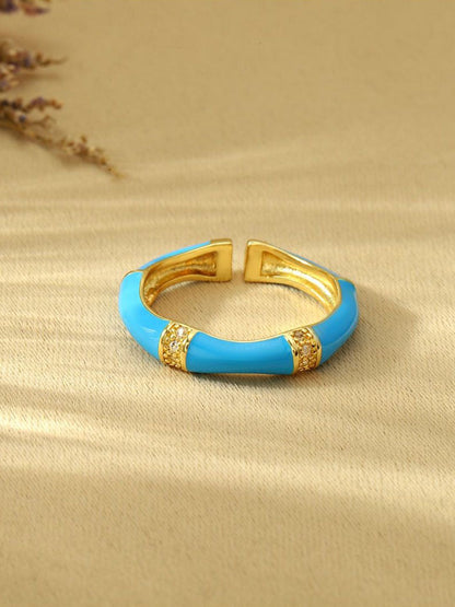 SALTY Stones Studded Honeyed Love Ring