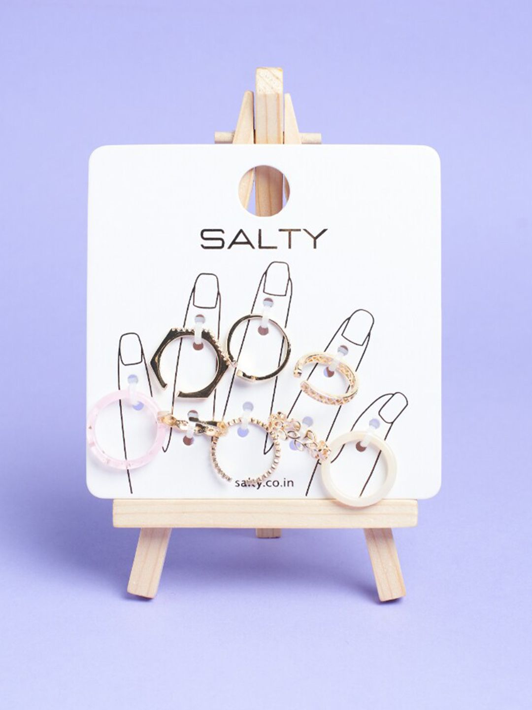 SALTY Set of 8 Urban Chic Rings