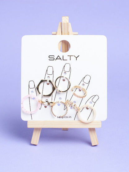 SALTY Set of 8 Urban Chic Rings