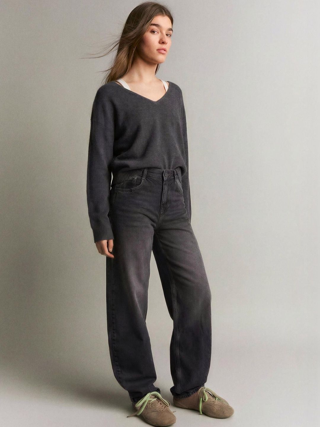 Women High-waist barrel jeans