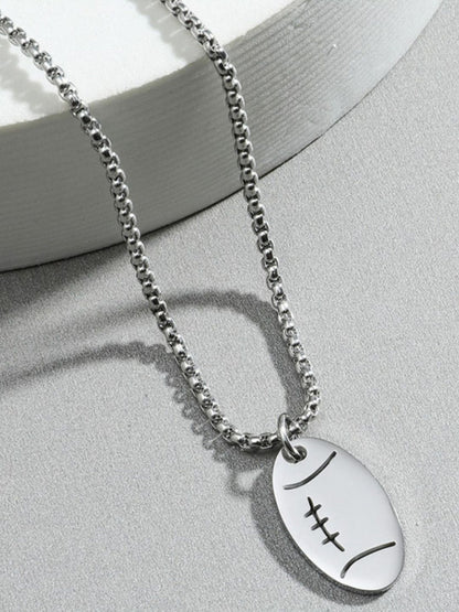 SALTY Men Silver-Plated Rugby Silver Chain with Pendant