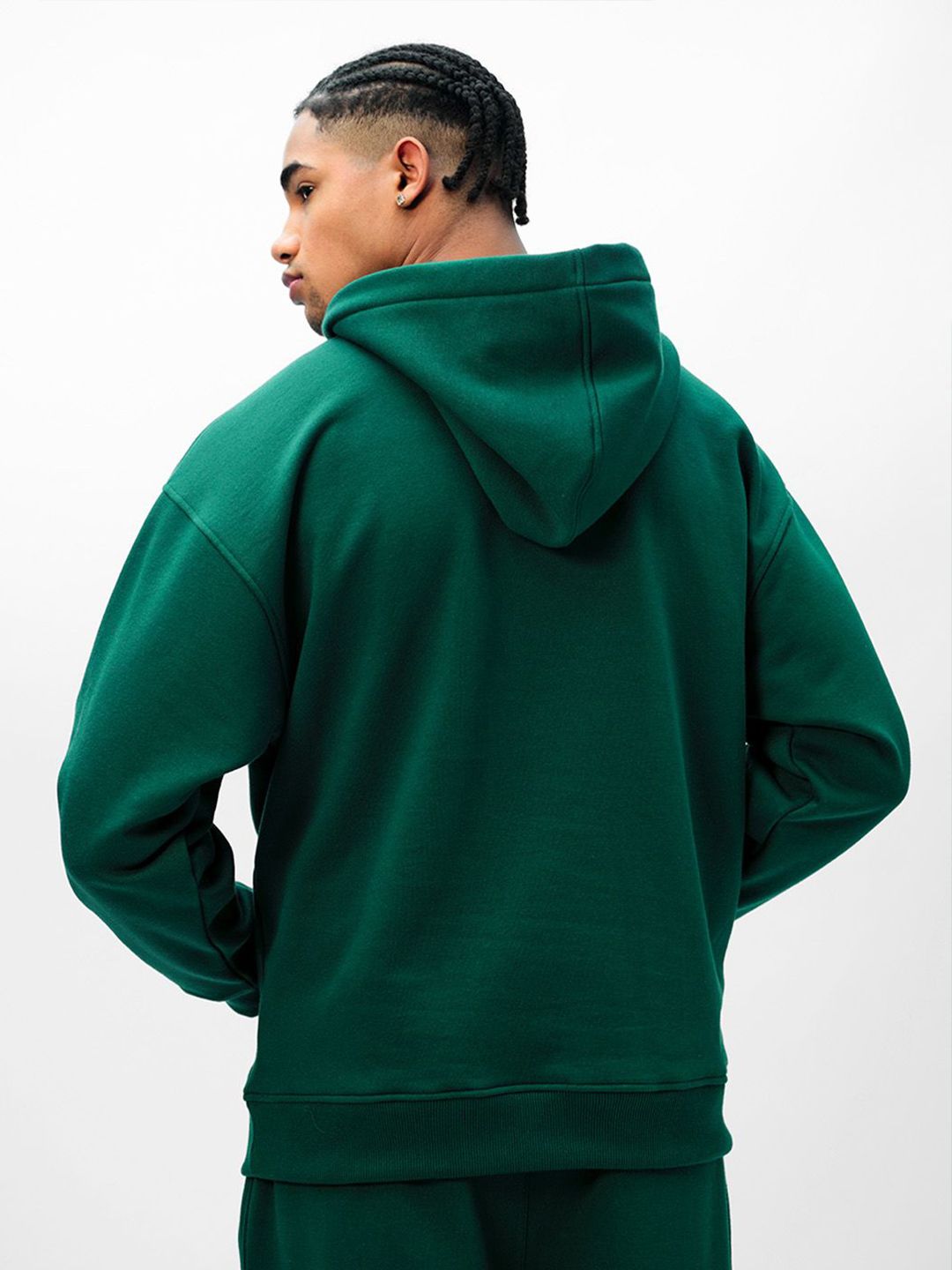 Men Bottle Green Wear A Hug Oversized Hoodie
