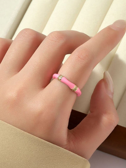 SALTY Stone-Studded Adjustable Finger Ring