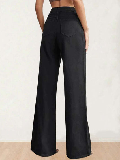 Women Wide Leg High-Rise Stretchable Jeans