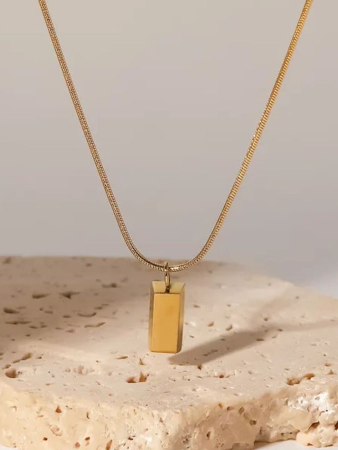 SALTY Men Stainless Steel Geometric Pendant with Chain