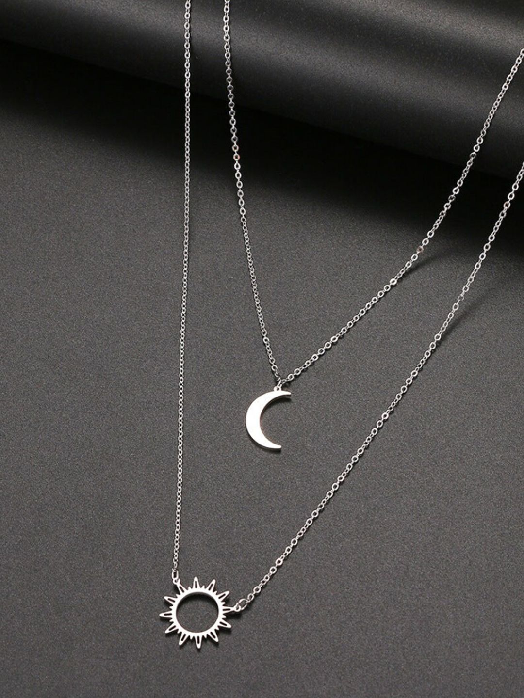 SALTY Set Of 2 Stainless Steel Layered Necklace
