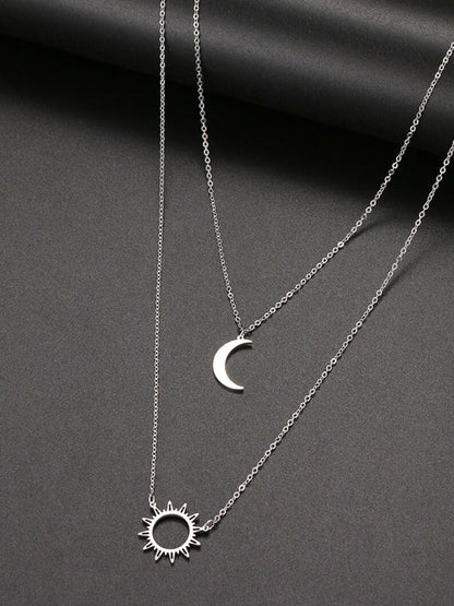 SALTY Set Of 2 Stainless Steel Layered Necklace