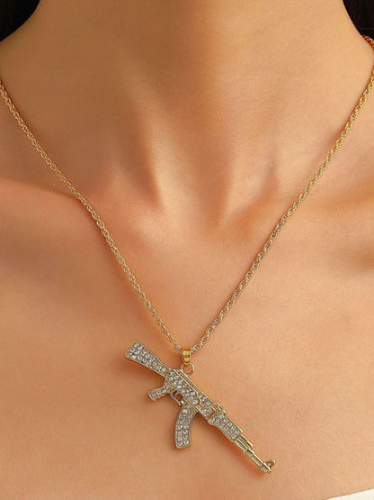 SALTY Stainless Steel Stone Studded Contemporary Pendants with Chains